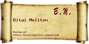 Bitai Meliton névjegykártya